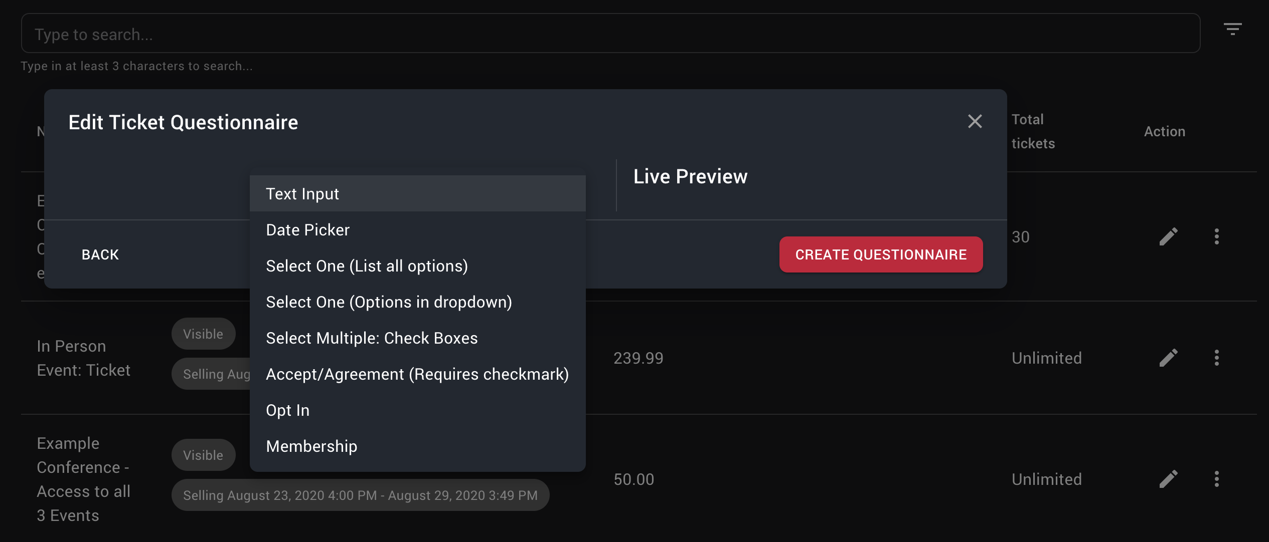 ticket-add-questionnaire